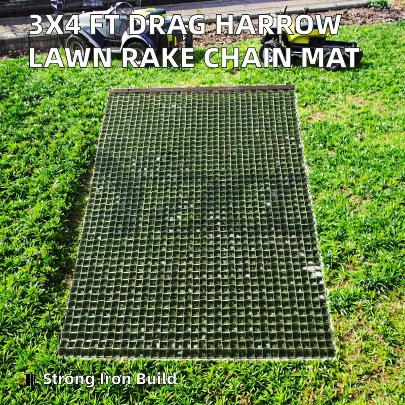 YACO YC-DM01 3x4 ft Square Wire Cloth Drag Harrow Lawn Rake with Bending 2mm Wire Gauge for Landscape Leveling