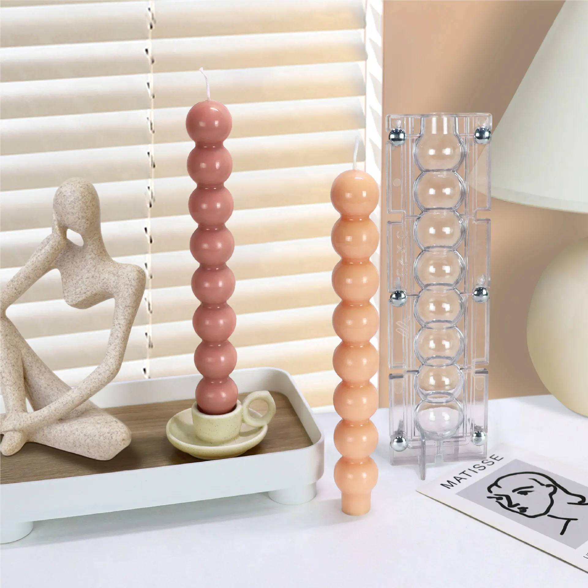 Stacked Ball Candle Mold DIY Handmade Candle Clamping Mold Easy Release Plastic Paraffin Candle Acrylic Mold Sugar Gourd Shape