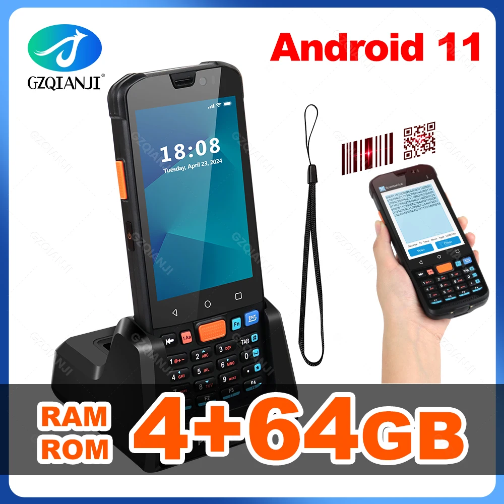 Android 11 PDA 4G Handheld Terminal with 1D 2D QR Barcode Scanner Reader IP65 Data Collector for Warehosue Inventory management