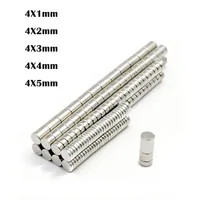 Imanes súper potentes imán de neodimio NdfeB N35 imanes magnéticos permanentes fuertes imán de refrigerador 4x1/2/3/4/5mm