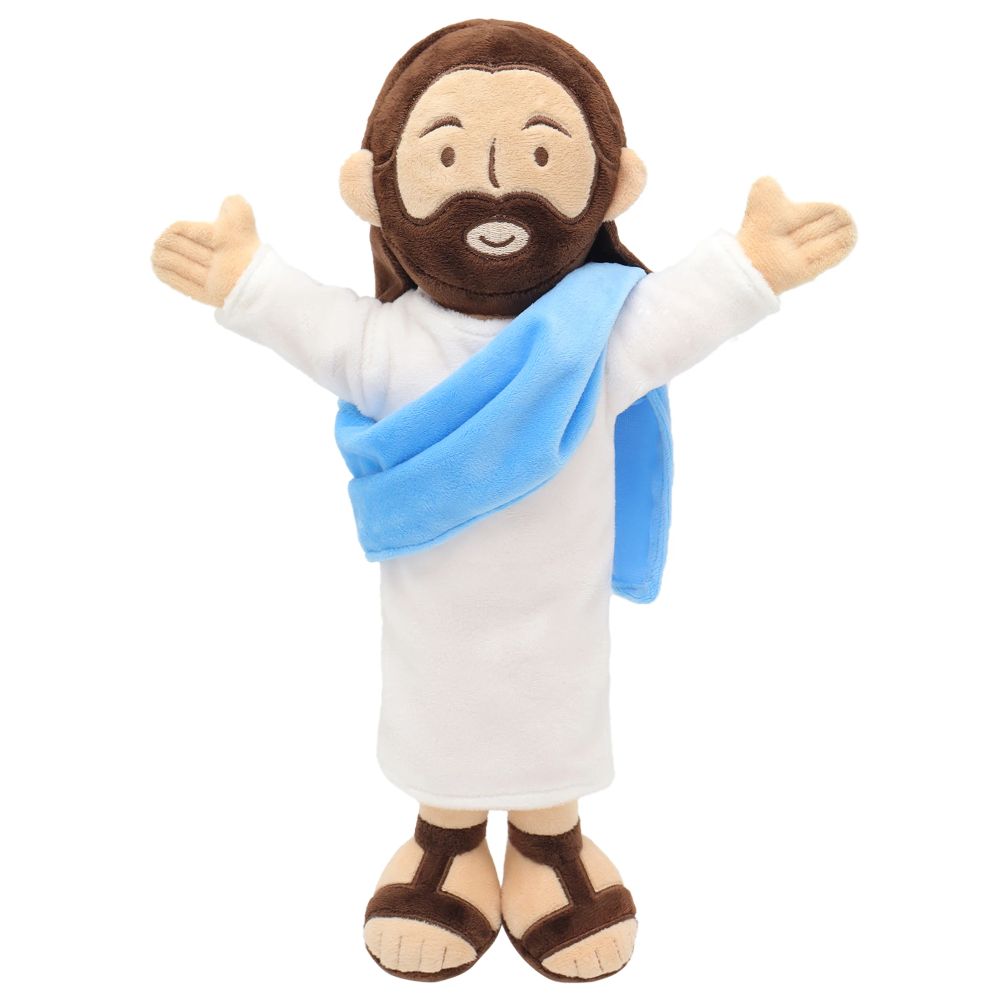 

35cm/ 14in Jesus Plush Doll With Big Feet, Christian Religious Stuffed Toy, Soft Jesus Figure For Kids, Church, Sunday School, B