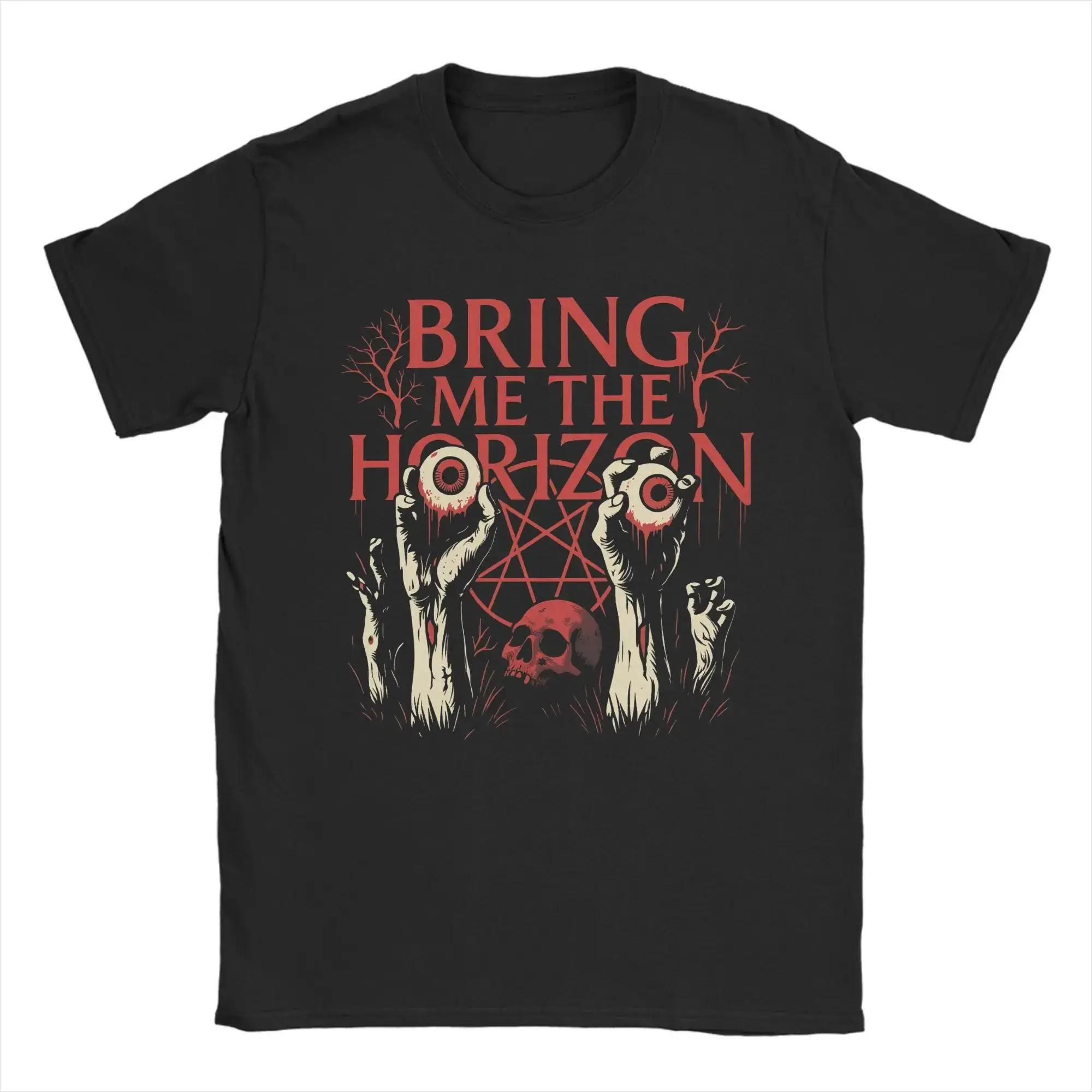 Vintage Rock Band T Shirts BMTH Bring Me The Horizon Metalcore T-Shirt Y2k Print Tee Shirt O Neck Short Sleeve Unisex