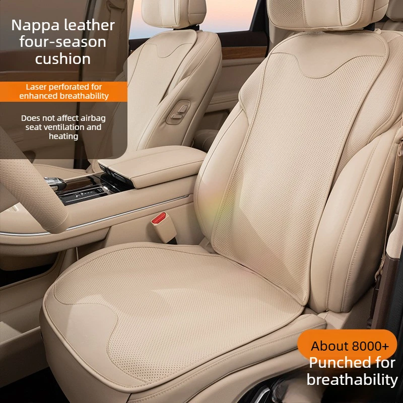 Neue Autositzbezüge aus Nappaleder Universell Passend Atmungsaktives Sitzkissen für Auto LKW SUV Van Innenausstattung Zubehör