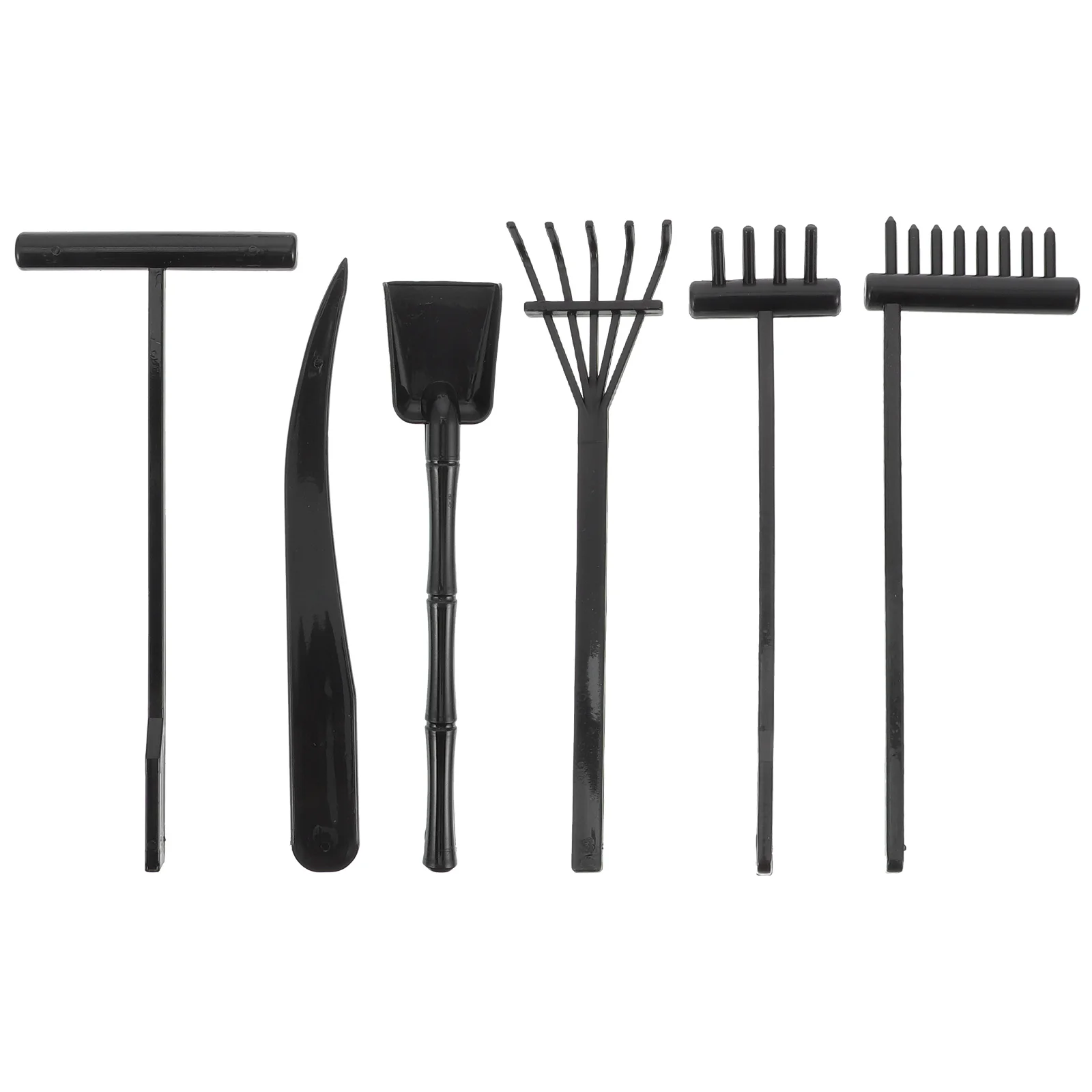 6pcs Mini Zen Garden Tool Sand Rake Set Plastic Lightweight Decorative nament Teahouse Room Bookshelf Gift Friend Colleague Tine