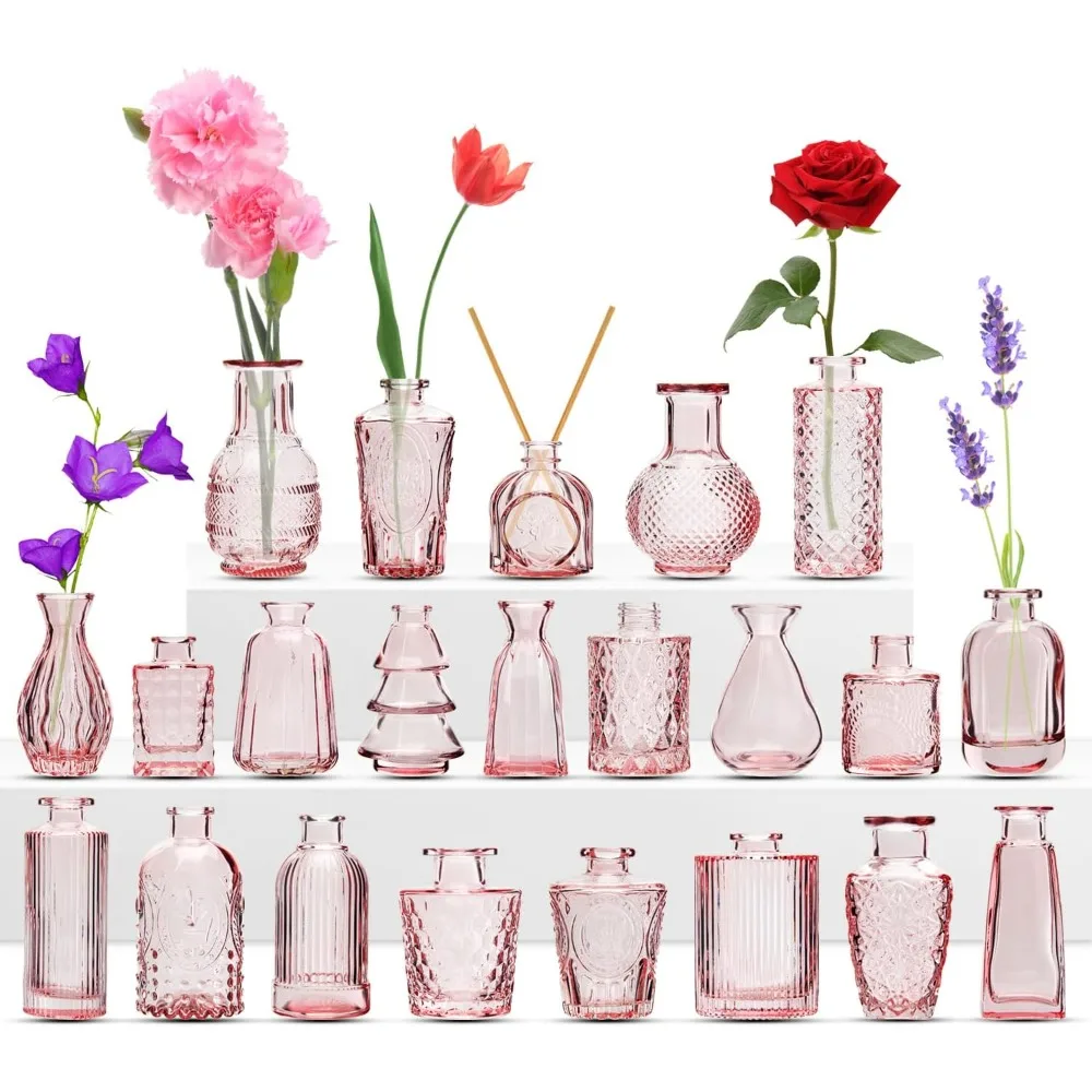 

22 Pack Flower Vase, Bud Vases for Wedding Decorations,Glass Vase for Centerpiece Table Decorations,Small Boho Vase