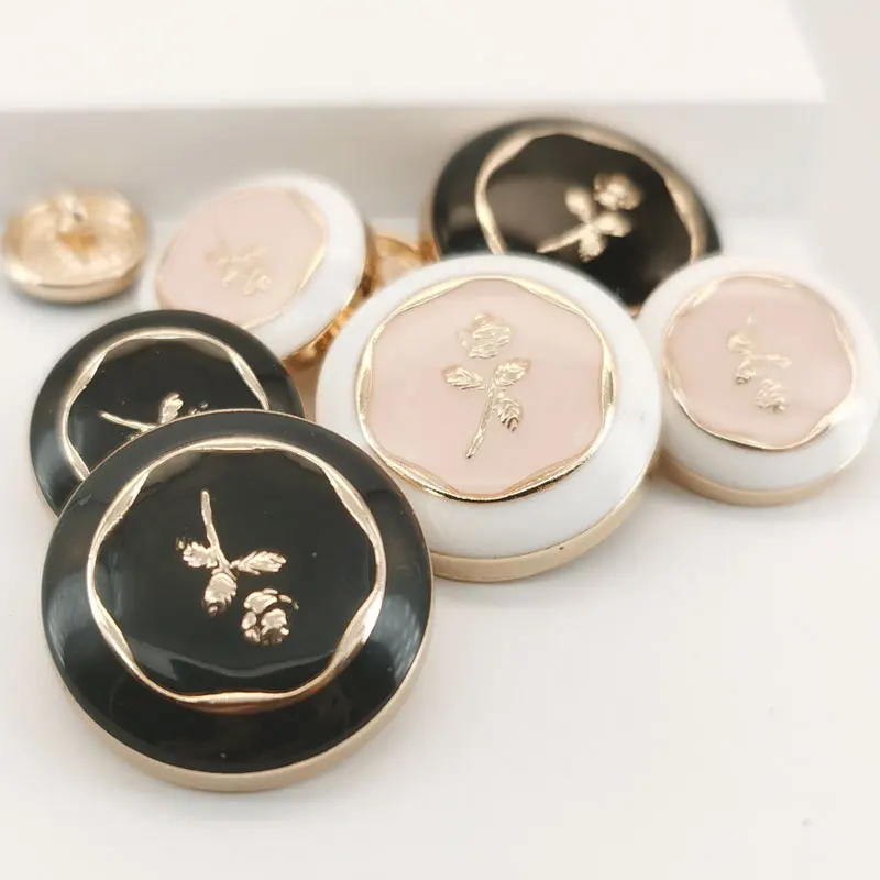 10 Stück 11,5/18/23 mm Metallknöpfe für Hemdmanschetten, Kragen, glatt, flach, Blumenmuster, Nähknöpfe für Windjacke-Kleidung – Detail 3