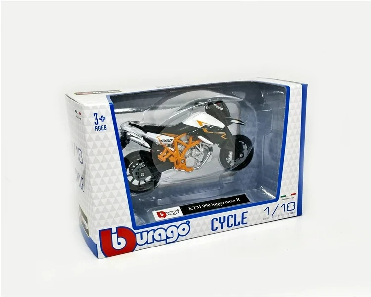 

Bburago 1:18 990 Supermoto R Diecast Collector's Vehicle Model Car Motorcycle Bike