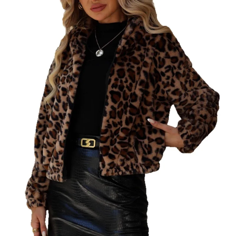 Casual Loose Outerwear Autumn Winter Woman Harajuku Hoodie New Fashion Leopard Printing Women Coats Jackets Cardigan Clothes Y2k