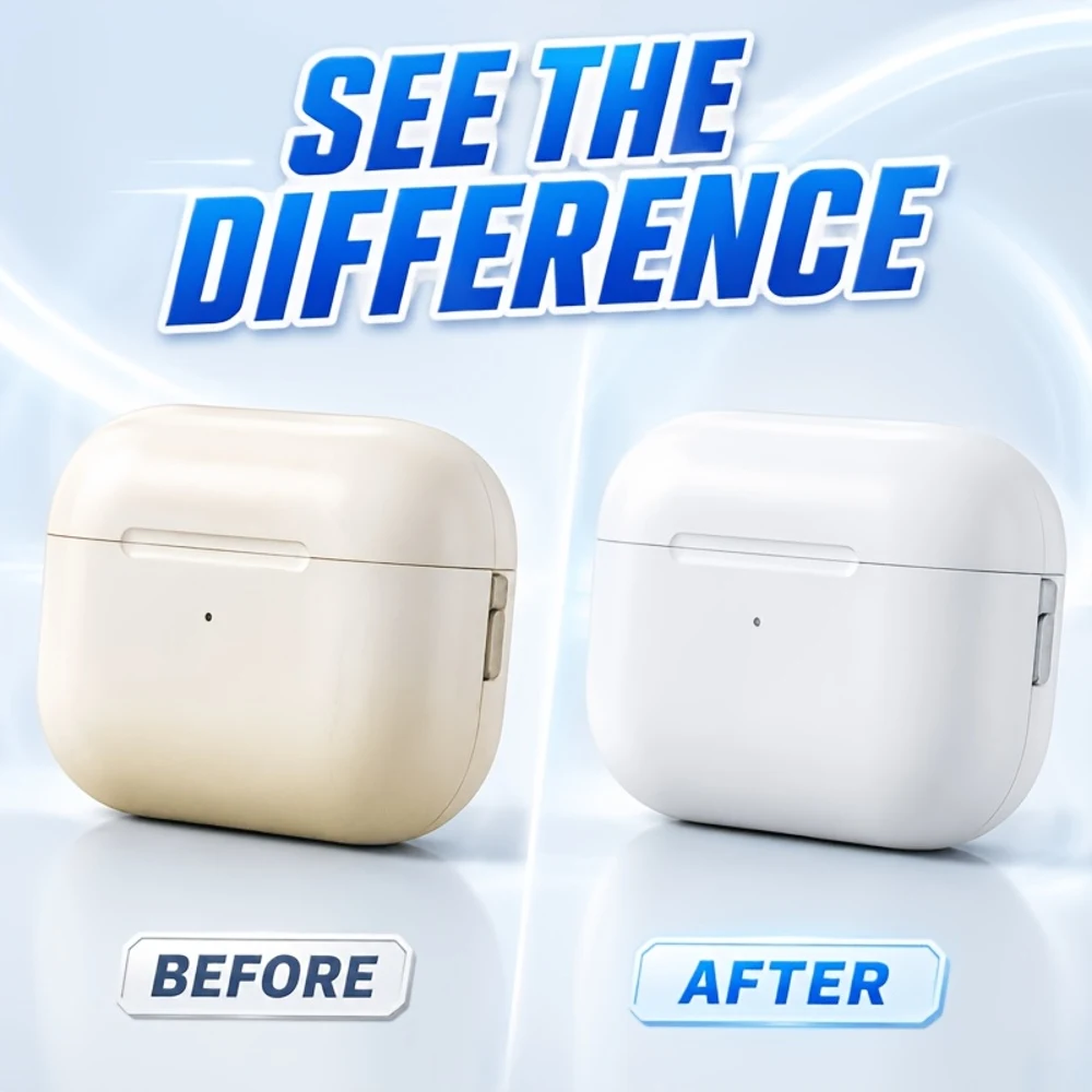 60ml Wireless Earbud Case Plastic Yellowing Removal, Charging Case Refresh Care for Aged Yellowed Plastic Covers, Protective She