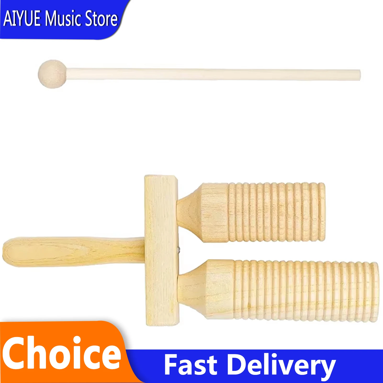 IRIN Clappers Double-Bellows Sound Cylinder Wooden High And Low Clappers Children's Gift Percussion Orff Music Instruments