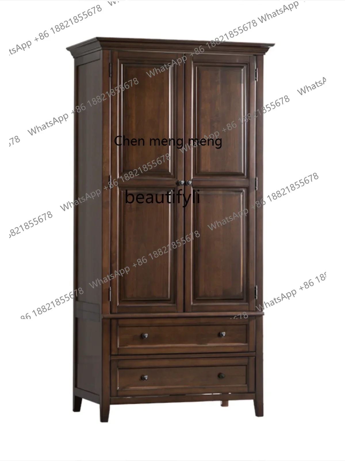 

P178 American Bedroom SolidWood AssemblyClothesHangerCabinet Vertical Hinged Door Two-Door Three-Door Combination Solid Wood War