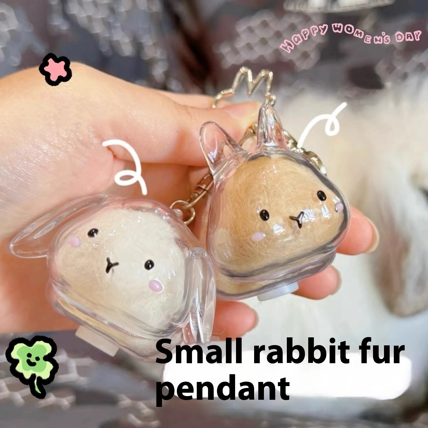 

1/2pcs Pet Hair Transparent Rabbit Hair Organizer Pendant Keychain Backpack Souvenir Storage Capsule Pet Memorial Collection Bag