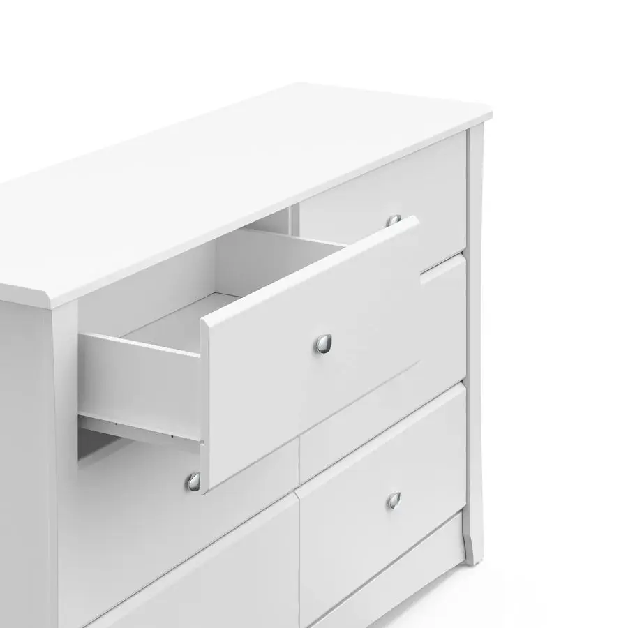 Crescent 6Drawer Dresser White u2013 GREENGUARD 골드 인증, 침실용 흰색 서랍장, 어린이 보육용 수납함, 안전 I