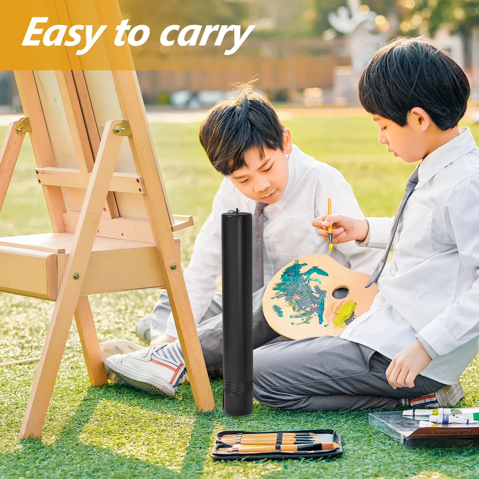 أنبوب رسم تصغير أنبوب تخزين بلاستيكي متوسط يوسع من 20 إلى 35 بوصة أسود مقاوم للماء ملصق مخطط قابل للتعديل #2