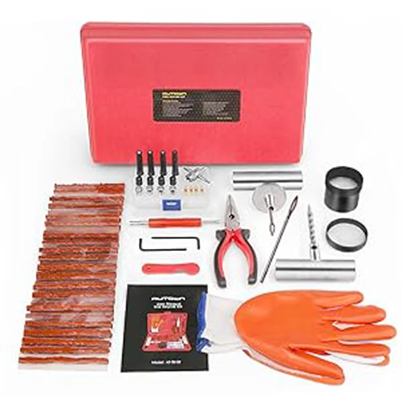 68pcs/set Chrome Plated Tire Repair Kit/vacuum Tire/tire Emergency Quick Repair Kit