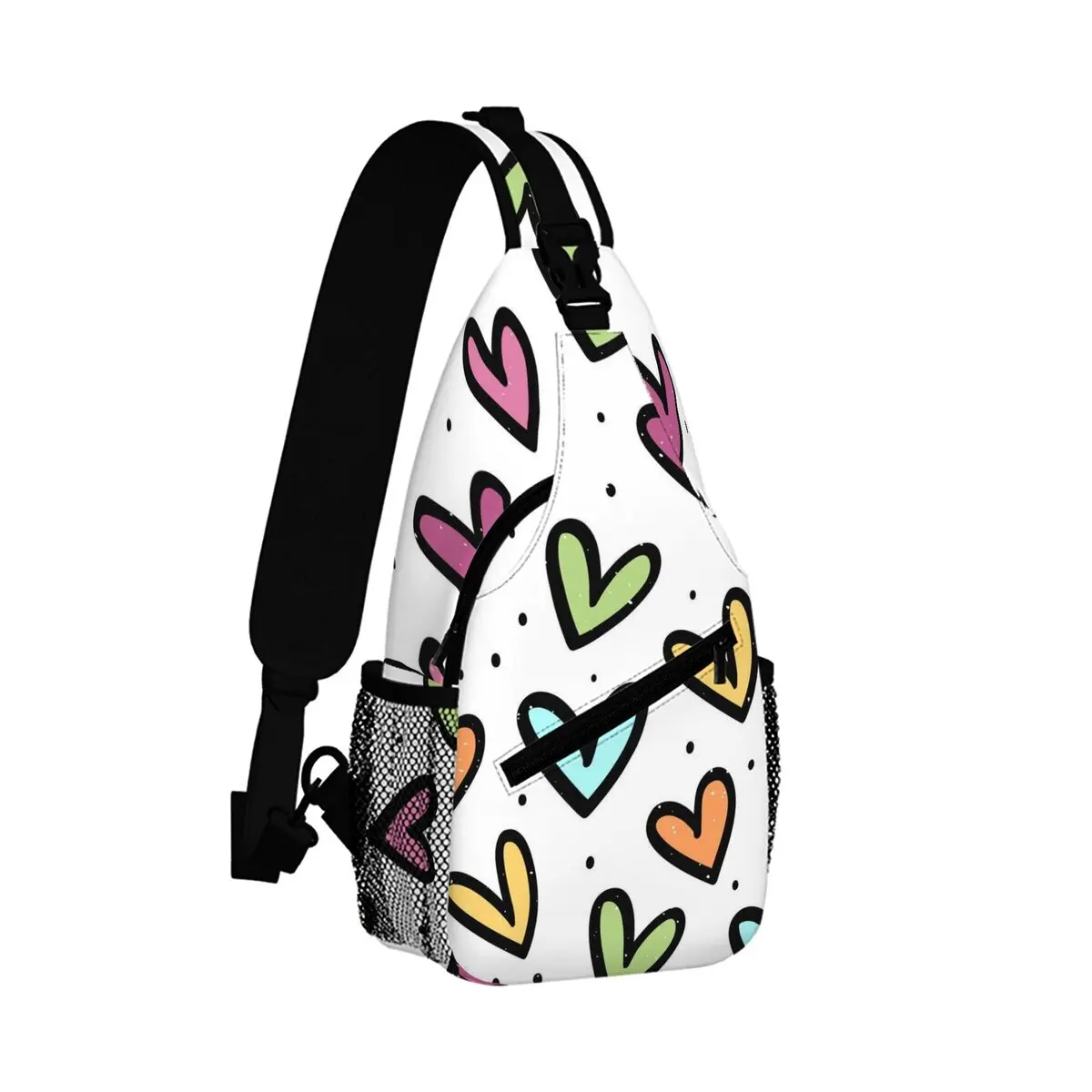 Heart Love Small Chest Bag Men's and Women's Kids Best Gift 2D Flat Cartoon Large Capacity Outdoor Sports Leisure Fashion Bag 2