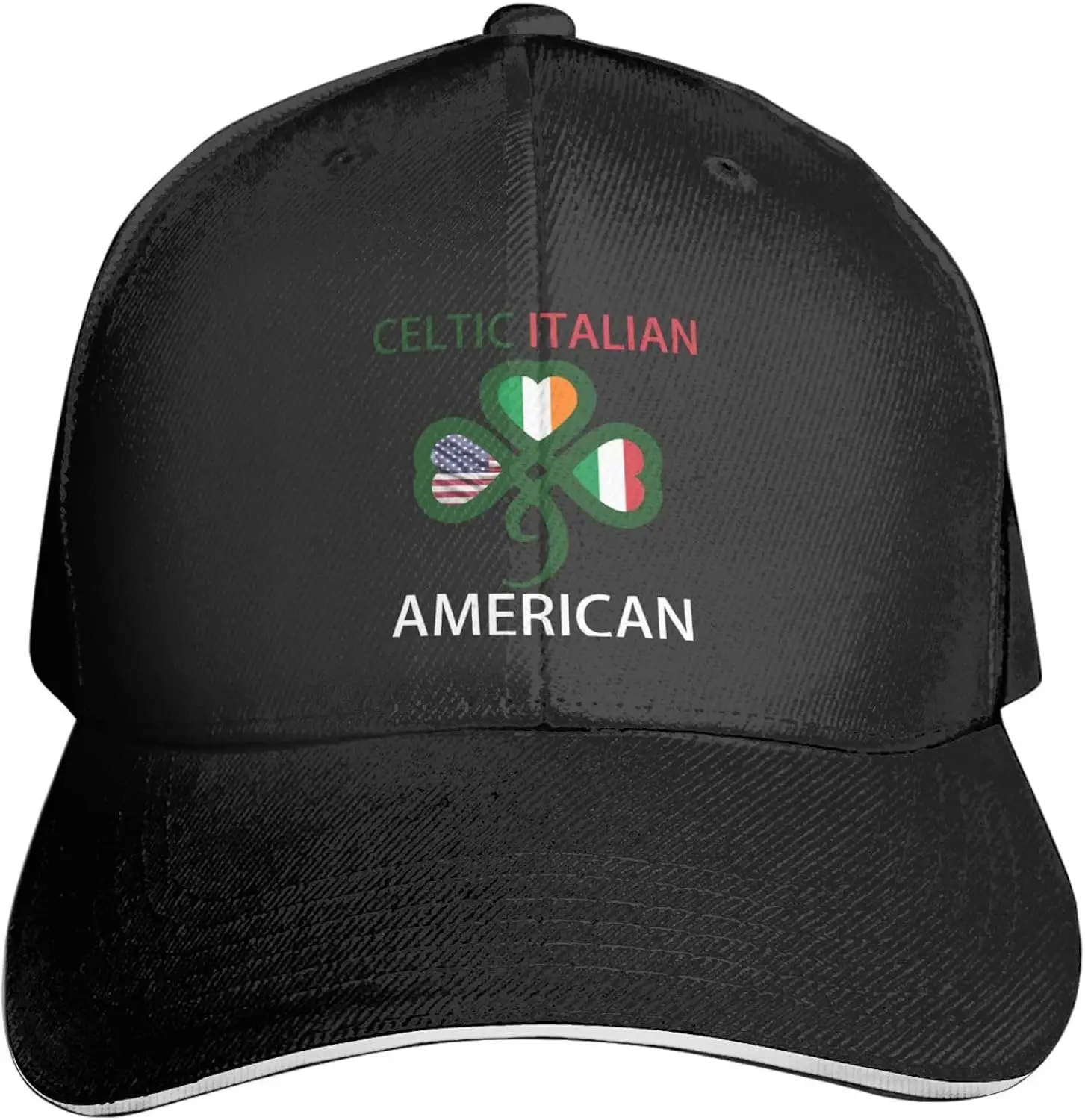 Irish Italian American Flag and Shamrock Premium Adjustable Baseball Cap for Men and Women - Outdoor Sports, Sun Protection