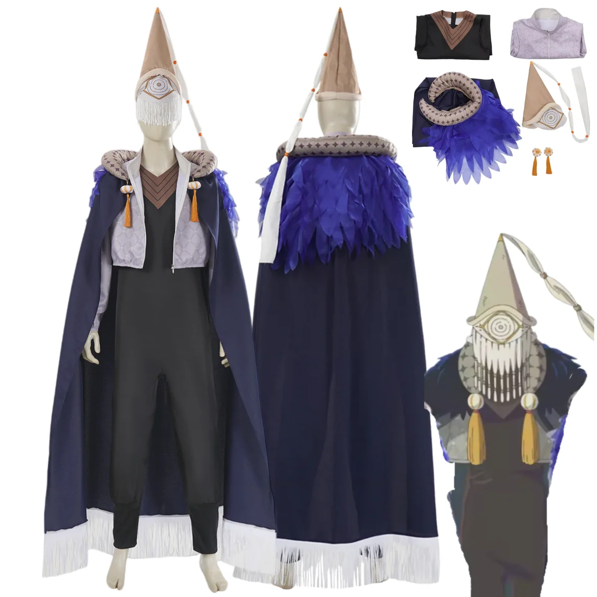

Anime Atelier of Witch Hat Lgwin Tongari Cosplay Costume Long Cloak Jumpsuits Hat Uniform Man Woman Halloween Carnival Suit