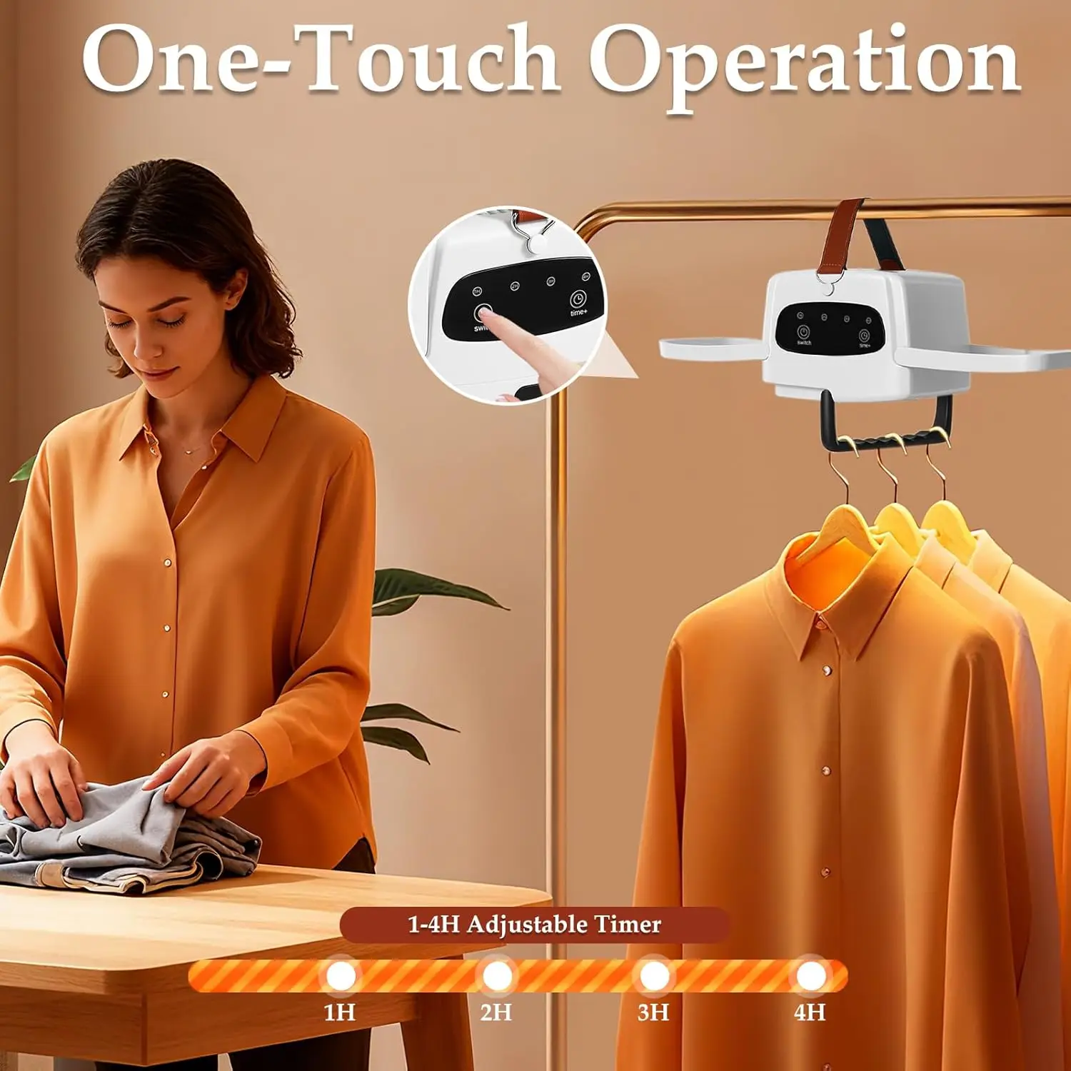 مجفف ملابس صغير محمول، 140 ° مجفف كهربائي F 300W للسفر والشقة والمركبات الترفيهية - يحمل 7 عناصر (أزرق)