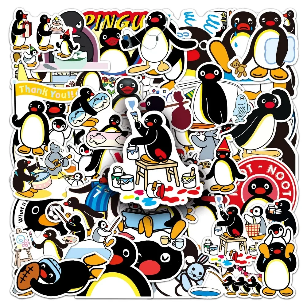 10/50pcs Cartoon Cute Penguin Animal Graffiti Stickers Cup Luggage Stationery Bookmarks PVC Glass Door Wall Toys Sticker