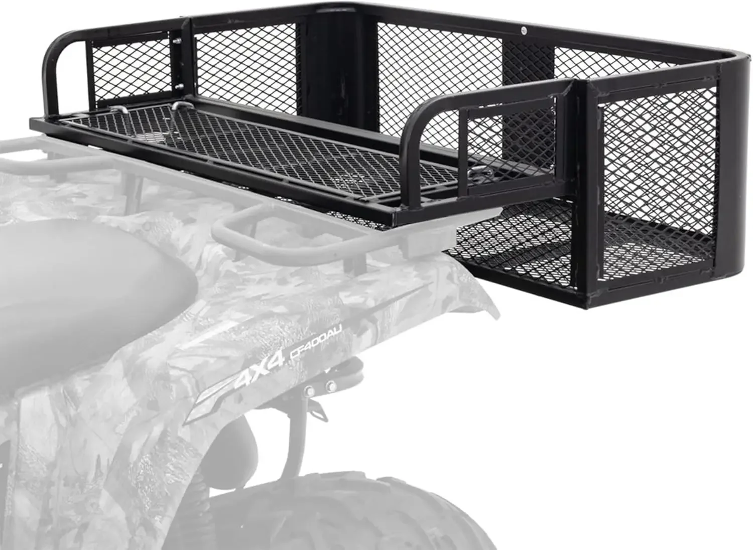 

Rear ATV Cargo Carrier Basket 150 lb Capacity Universal Storage Rack, Steel Mesh Surface