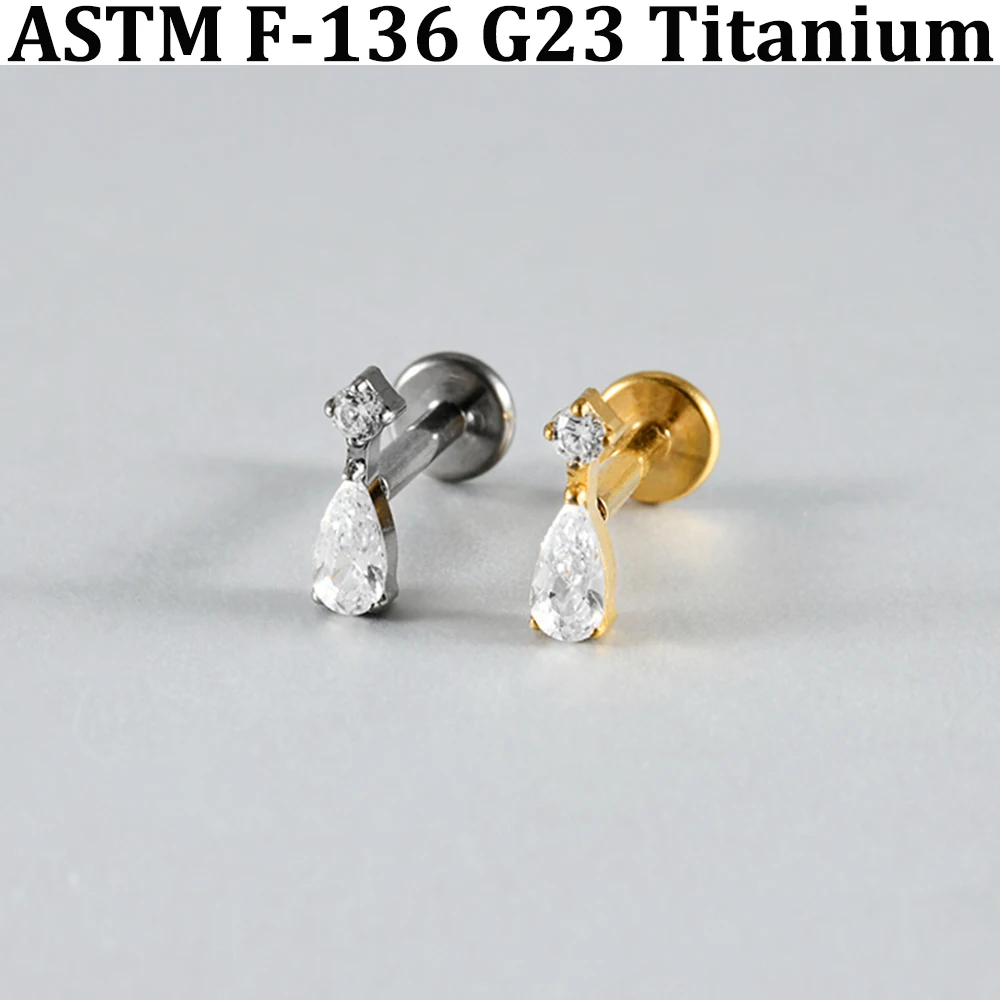1 Stück Silber- und Goldplattierter Lippen- und Nasenpiercing aus G23 Titanlegierung mit Innenschraube für Ohrknorpel, Tragus, Conch und Rook – Detail 6