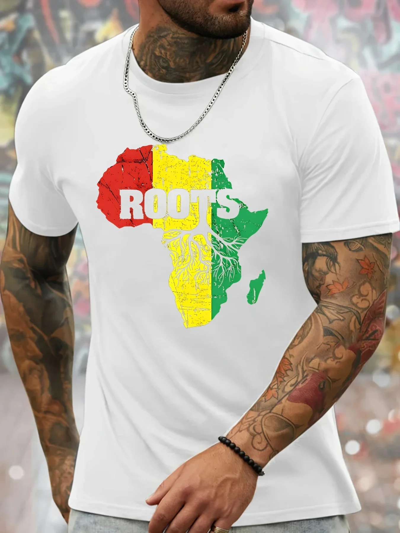 

Summer men's 100% cotton fashionable casual loose regional map printed round-neck short-sleeved T-shirt top