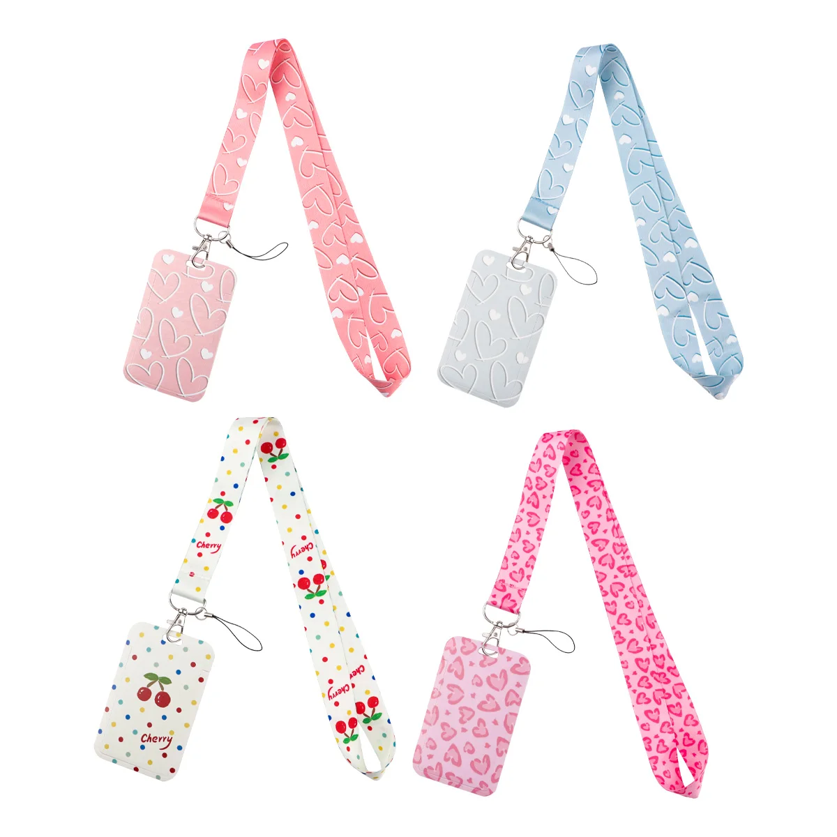 

Pink Love Cherry Quotes Lanyard Neck Strap Keychain ID Card Cover Badges Holder Mobile Phone Hang Rope Keyring Accessories Gift