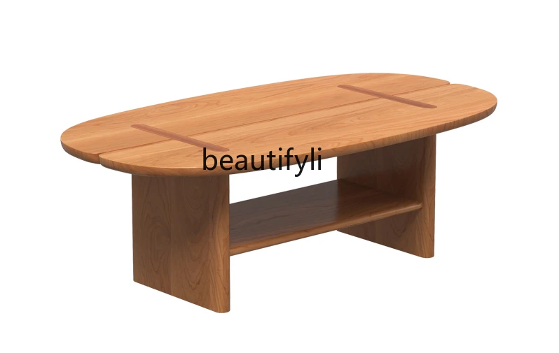 

Nordic Solid Wood Coffee Table Small Apartment Log Small Table Living Room Small Size Cherrywood Japanese Petal Coffee Table