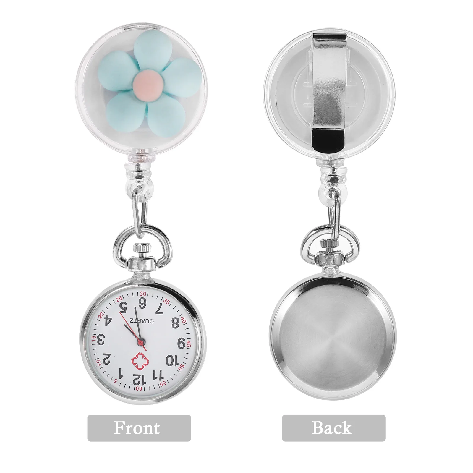 

Chest Watch on Fob Retractable Nurse Quartz Watches Pocket Badge Durable Practical Nurse Watch Portable Cartoon Kids