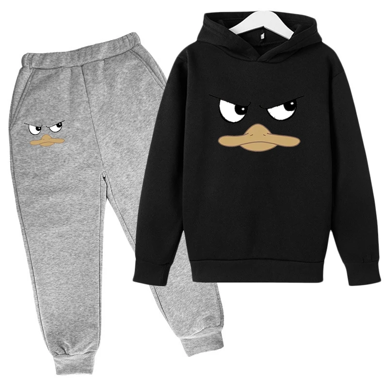 Duck Face Design Children's Top And Bottom Clothes Set Baby Boy Clothes 8 To 10 Years Male 2024 Girl Set Tops Baby Boys Clothing