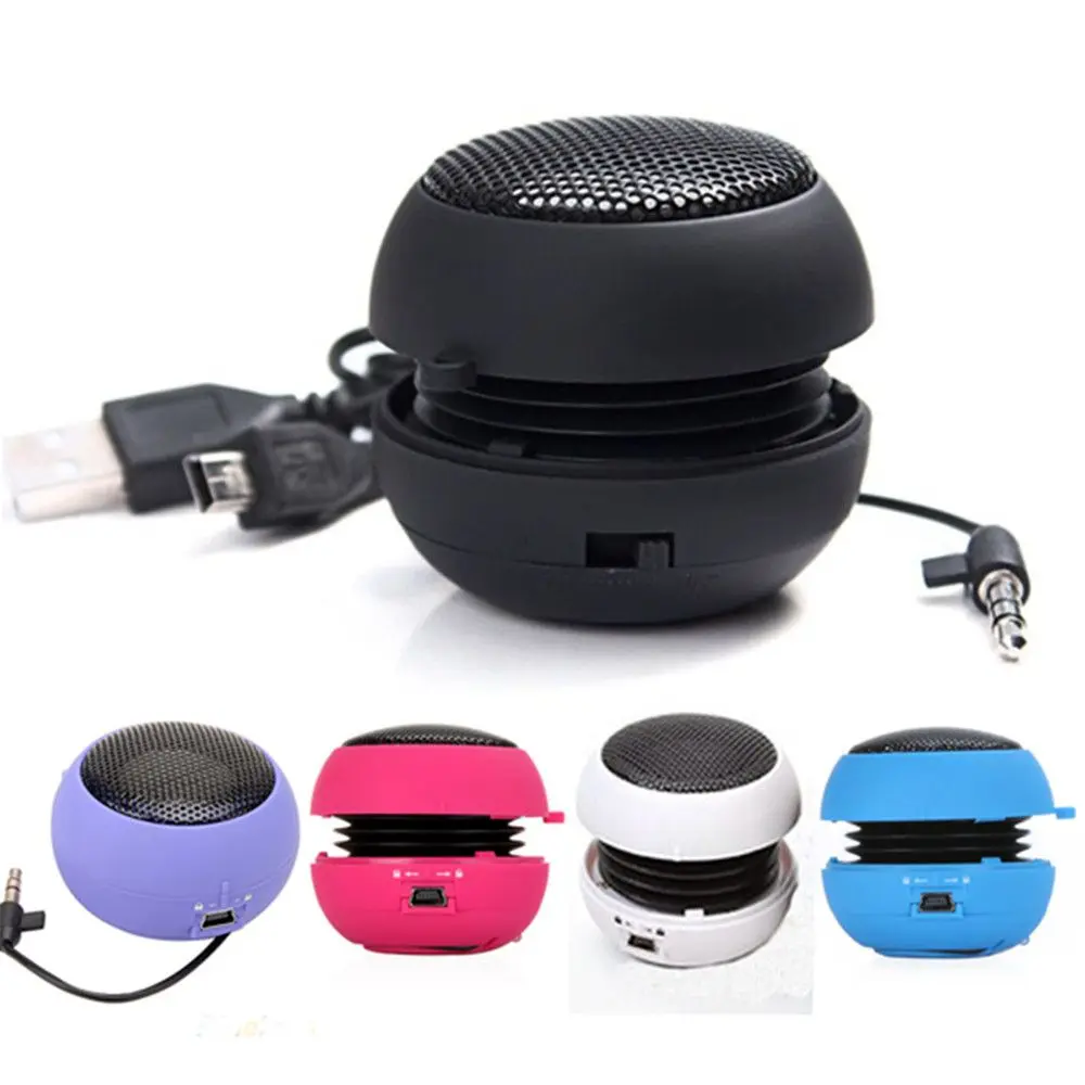 Mobile Phone Music Player Loudspeaker Wired Mini Hamburger Speaker 3.5mm Jack Amplifier Sound Box