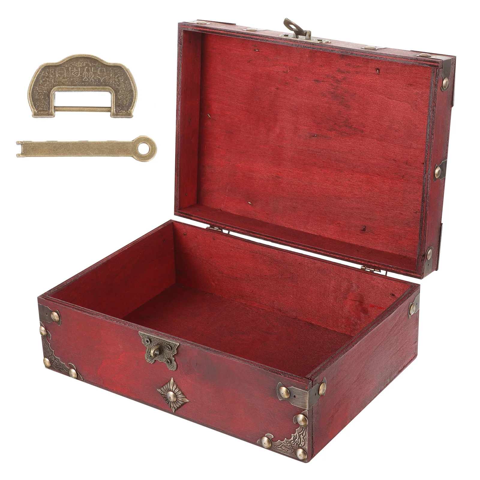 Wooden Jewelry Box Style Jewelry Organizer Lock Case Trinket Storage Box for Home Travel Sundries Organizer