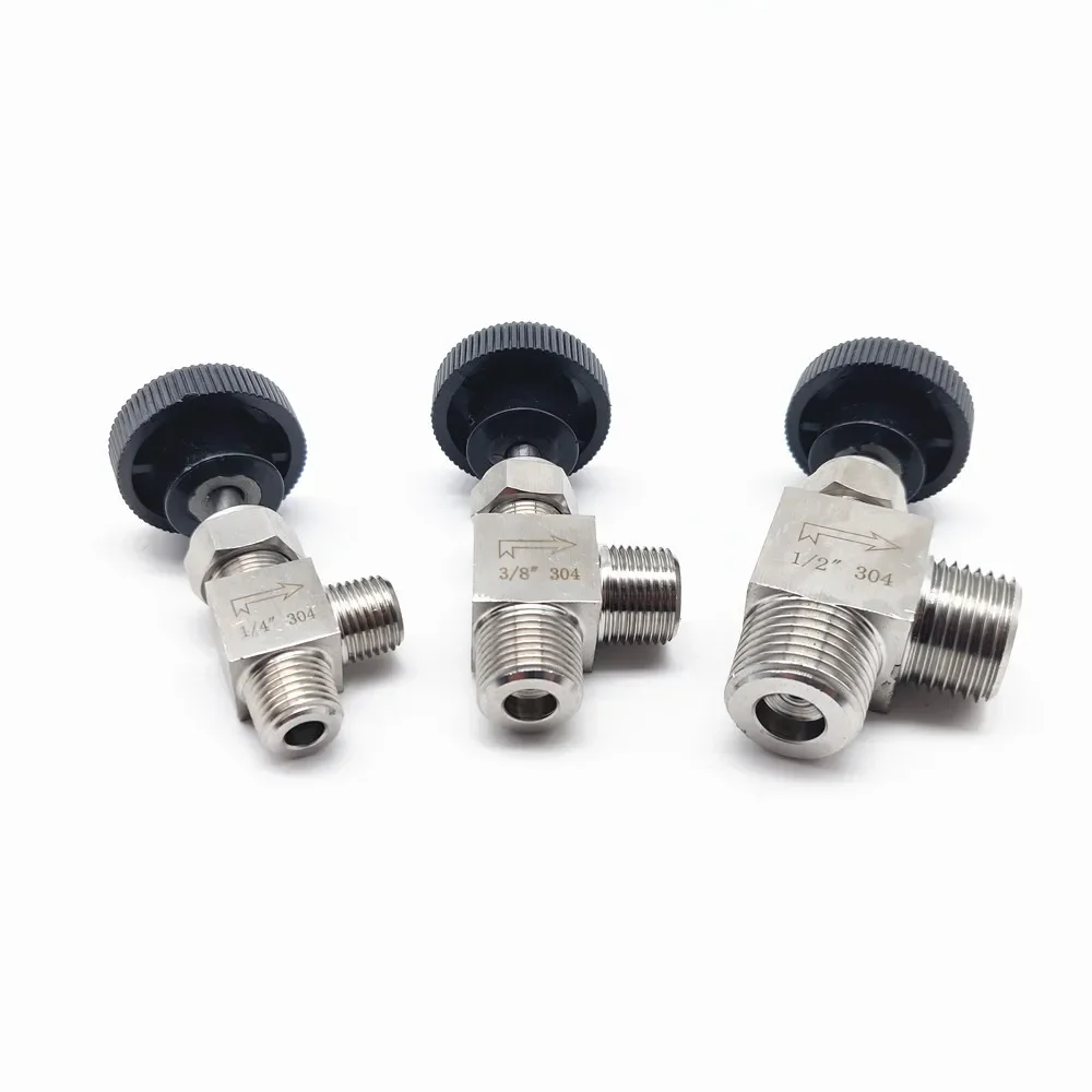 Custom 304 stainless steel external thread angle needle valve 1/41/2 right angle external thread stop valve 2 minute needle flow