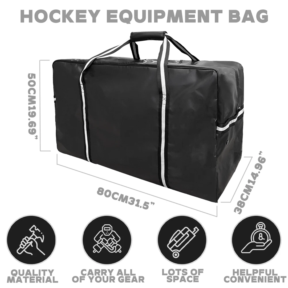 Borsa da hockey su ghiaccio Bastoni da hockey Kit di attrezzatura da hockey portatile 2 dimensioni Zaino per adolescenti per adulti Deodorante ventilato Attrezzatura sportiva