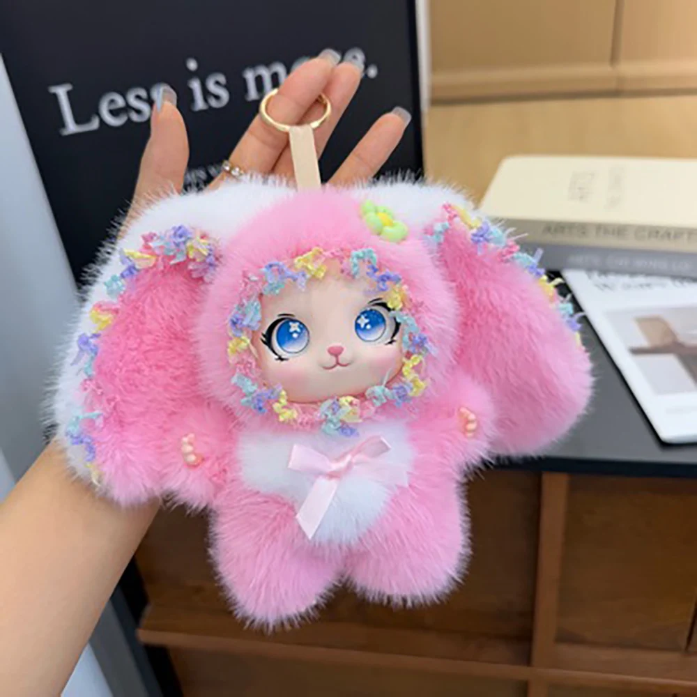 Cute and colorful Plush Rabbit doll; Children's Plush Animal Rabbit doll; Long-Eared Cute Rabbit Lace-Trimmed Plush doll Pendant