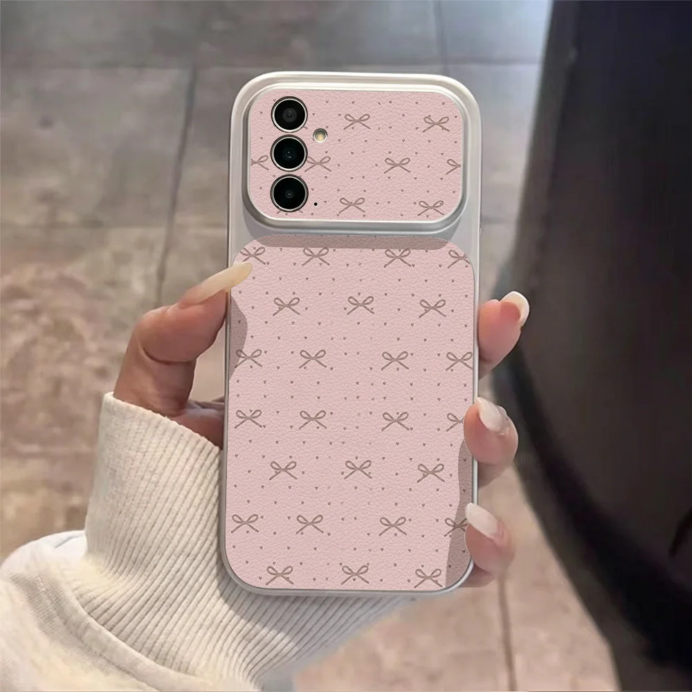 Handyhülle für Samsung Galaxy A57 A56 A55 A54 A53 A37 A36 A35 5G A32 A07 A06 A17 A16 4G Hüllen Rosa Basis Schleife Minimalistisch Zart
