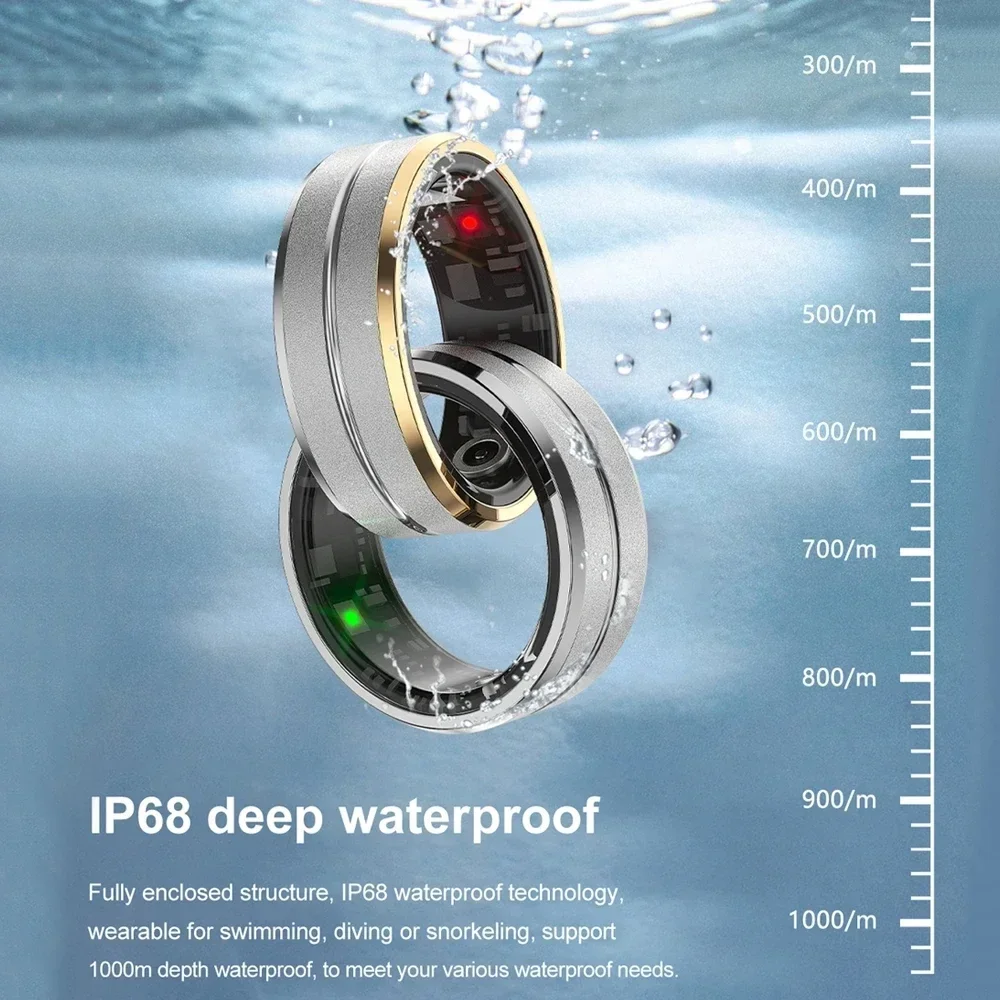 Anillo inteligente H01 para hombre y mujer, accesorio de pulsera resistente al agua IP68 con seguimiento de actividad deportiva, oxígeno en sangre, para Android e IOS, novedad de 2024