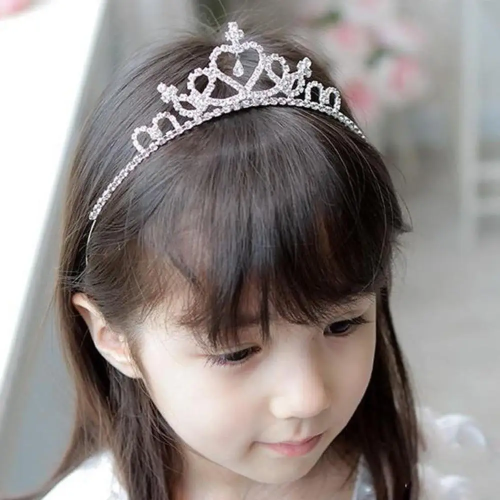 Princess Crystal Tiaras and Crowns Headband Kid Girls Love Bridal Prom Crown Wedding Party Accessiories Hair Jewelry