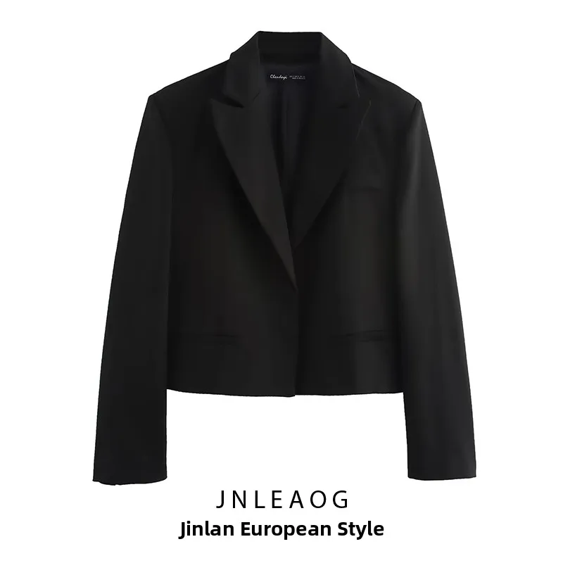 

JNLEAOG Faionable ort Loose Women's Suit Jaet Autumn New Sle Versatile Design Polyester Busin Long Sve ort Coat