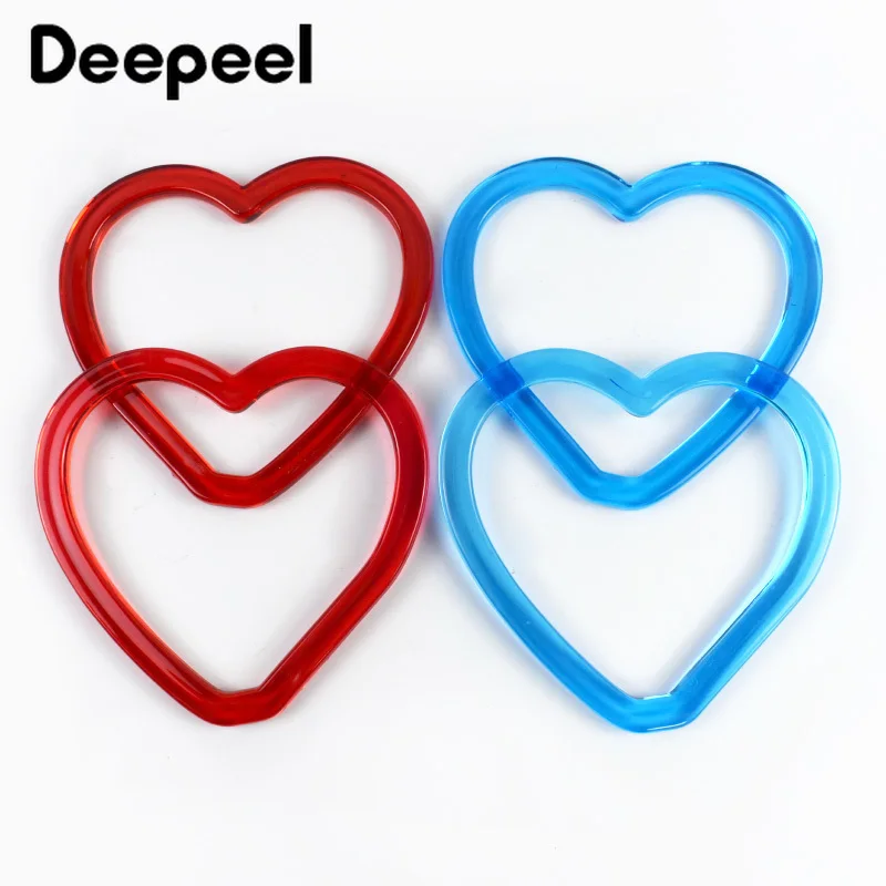 

1/2/5Pairs 14cm Heart Ring Plastic Resin Bags Handle Women's Handbag Wovenbag Purse Frame Handles DIY Handmade Bag Accessories