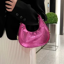 Women Crocodile Pattern Underarm Bag PU Leather Fashion Shoulder Bag Ladies Small Handbag Clutch Female Purse Totes Shopping Bag