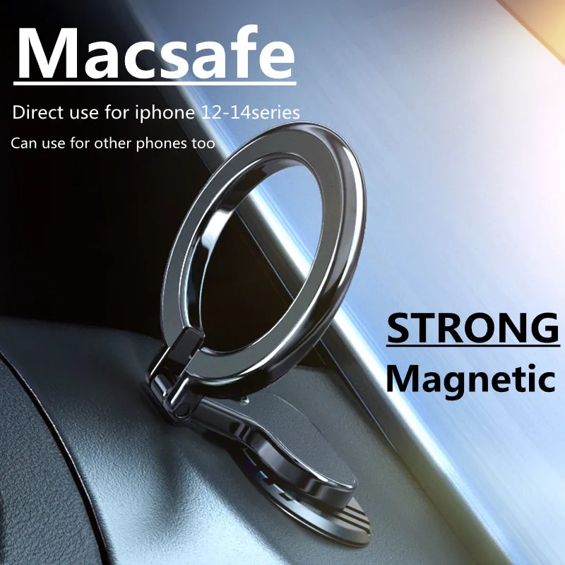 Universal Magnetic Car Phone Holder Stand Macsafe Metal Magnet Car Mount Support in Car For iPhone 14 13 12 Pro Max Mini Samsung