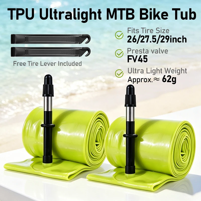 Bike Inner Tube Ultralight TPU Hose Metal Presta Valve FV45 with Removable Core Bike Accessories For MTB1.75-2.4 MTB 29/27.5/26 view 2