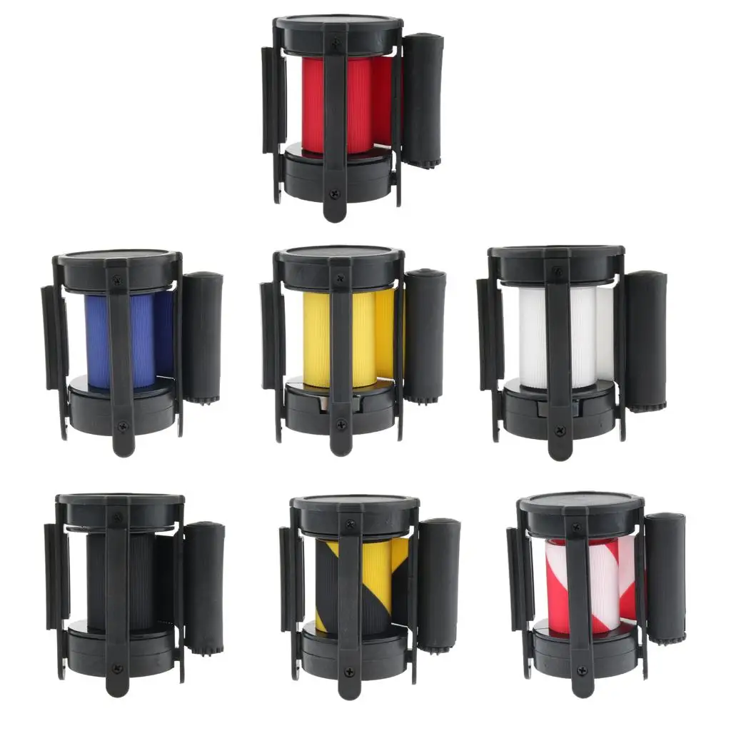 Heavy Duty Retractable Ribbon Queue Belt Wall Mount Barrier Nylon Crowd Control Rope for Hotel Bank Park