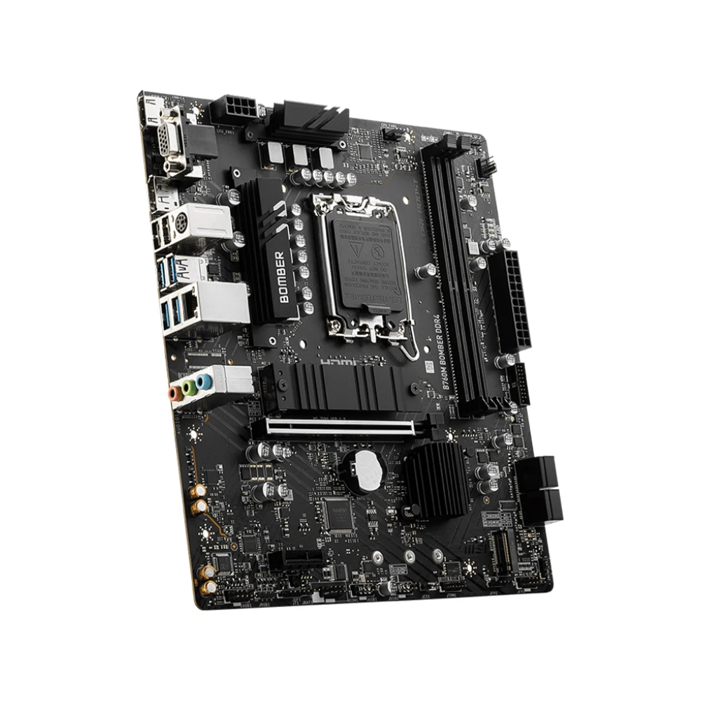 MSI B760M 봄버 DDR4 마더보드 지지대, 14900KF, 13900K, 12900K, 12600K, 12400F, 12100F, LGA1700, 2xDDR4, 4800MHz, 64GB HDMI NVME M.2