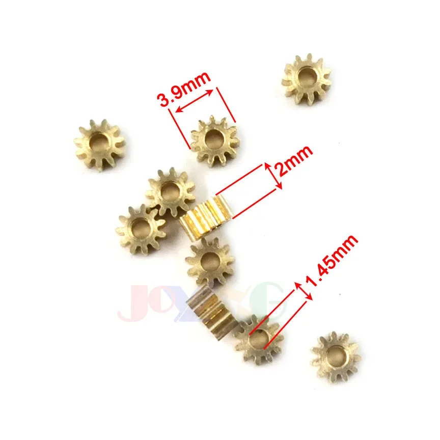 VIP Customiize 11T 2mm height 111.5A 0.3M OD=3.9mm Copper Gear 11 Teeth 1.5mm Hole 2mm/4mm Height Toy Pinion Parts