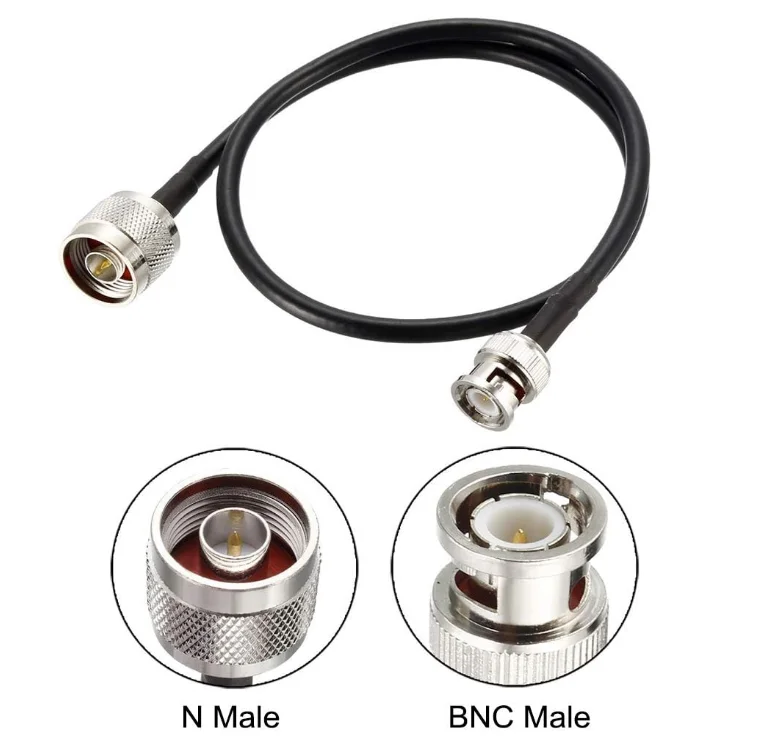 RG58 BNC Male to N Male Adapter Extension Jumper Cable 50 Ohm for Antenna,Ham Radio,Oscilloscope,Analyzer,Signal Booster Use