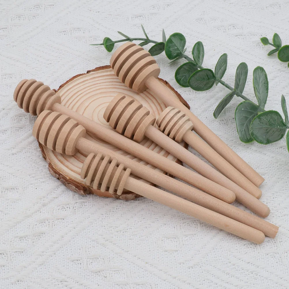10 Pcs Wooden Honey Stick Stirrers Sticks Jam Stirring Rod Household Convenient Dipper Portable Long Handle