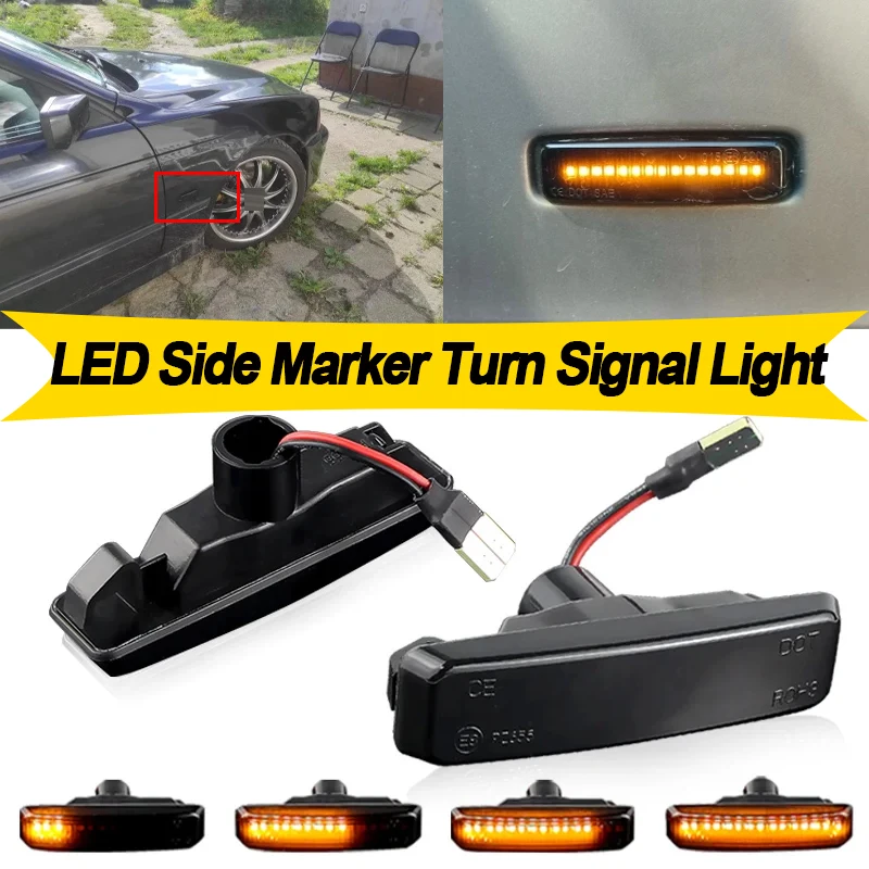 2PCS For BMW 5 Series E39 M5 1998 1999 2000 2001 2002 2003 LED Turn Signal Light Side Marker Sequential Lamp Blinker Indicator